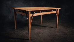 Minimal handmade wood table by Waitman Woodworking